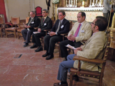 Provincia.El Profesor e Historiador D. Manuel Morales Morales, pronuncio una disertación, sobre el canto de la Sentencia de Pilatos en la Hermandad de Jesús Nazareno de Alcalá del Río.
