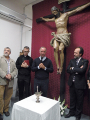 Sevilla. Bendición e inauguración del estudio de escultura de Manuel  Mazueco García.