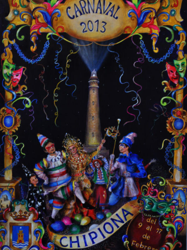 El cartel Noche de Serpentina del autor Manuel Gómez anunciará el Carnaval de Chipiona de 2013