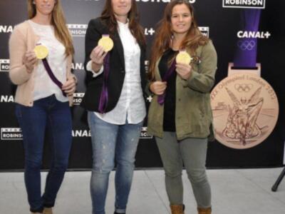 Las chicas de oro de olimpiada de Londres despiden el año con Michael Robinson en Canal Plus 