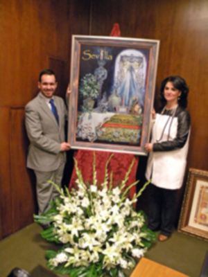 El cartel de la Semana Santa sevillana 2013 atrapado en una pintura