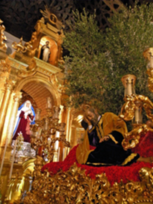 Pasos de Hermandades sevillana, que no procesionaron por lluvia en el Vía-crucis del año de la fe de Sevilla.