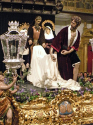 Santa misa de juramento y traslado del Cristo de la Caridad de Santa Marta a su paso procesional.