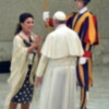 María José Santiago cantó al Papa Francisco
