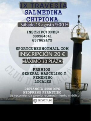 Todo dispuesto para que el sábado se dispute la novena Travesía a nado a Salmedina-Chipiona