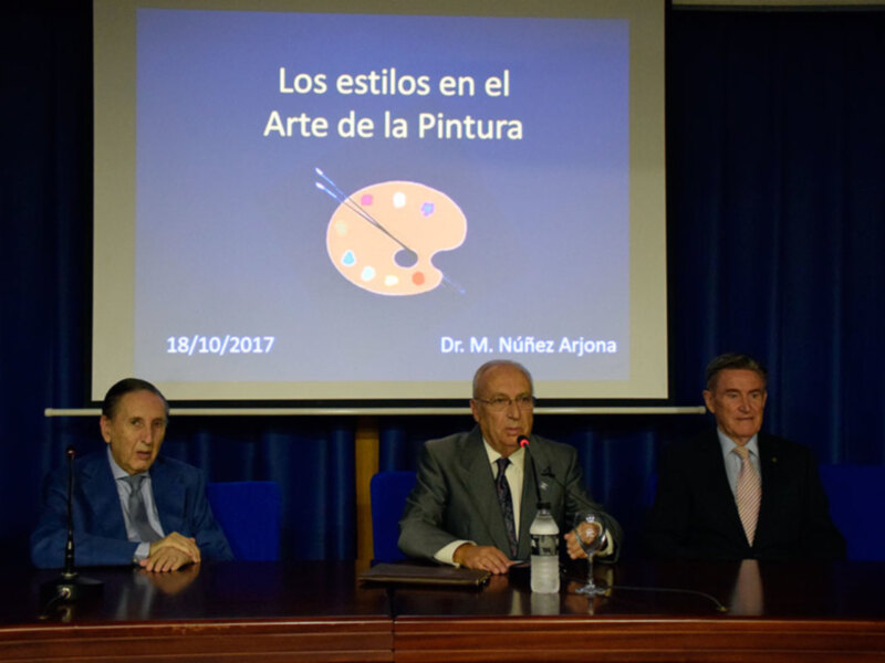 Los estilos en el Arte de la Pintura, conferencia en el Colegio Médico por el Dr. Miguel Núñez Arjona.
