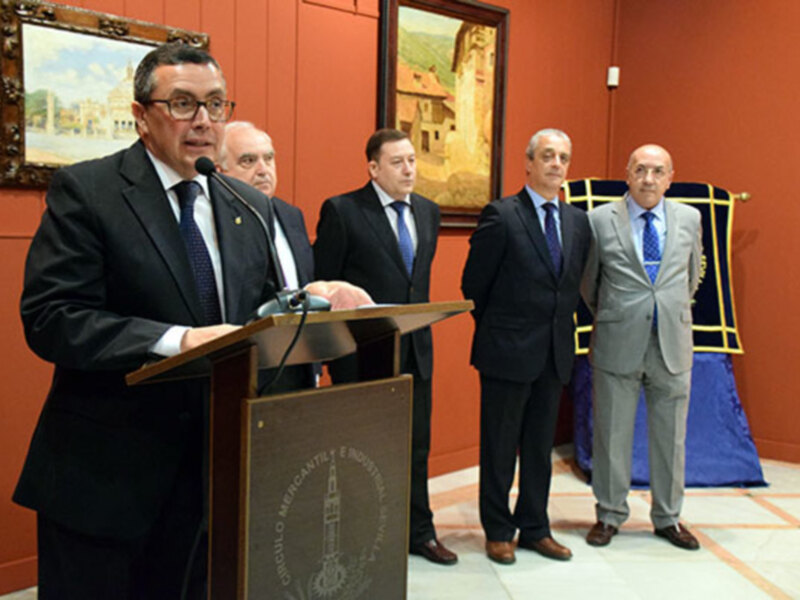Unas treintenas obras pintorica expone el Círculo Mercantil de Sevilla que ve la luz en el 150 Aniversario de su fundación.