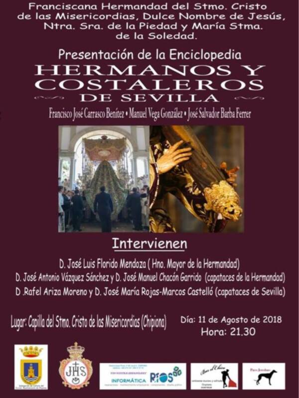 El libro 'Hermanos Costaleros de Sevilla’ se presentará en Chipiona el 11 de agosto en la capilla del Cristo de las Misericordias