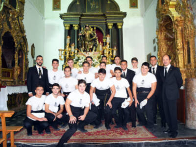 Traslado del Patrón de Alcalá del Río, para la celebración de los cultos de novena en su honor con motivo de sus Ferias y Fiestas.