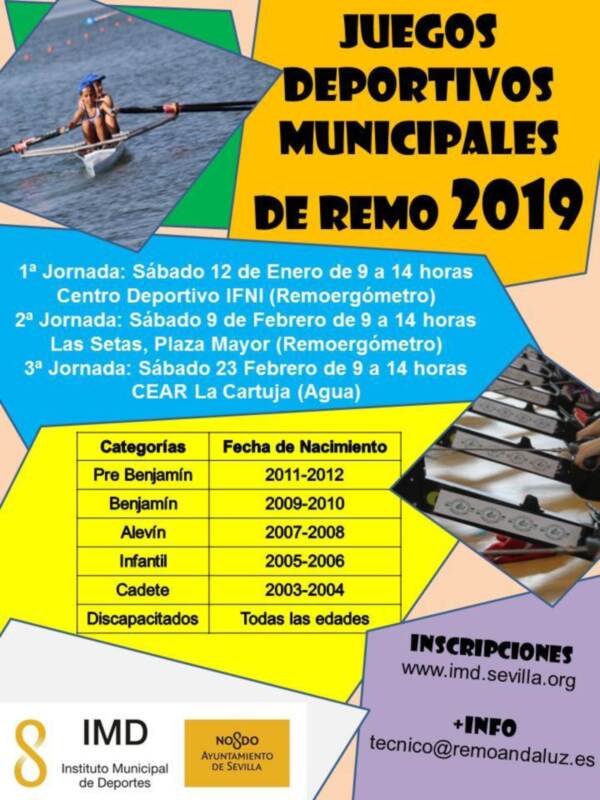 Turno para el remo en los Juegos Deportivos Municipales de Sevilla