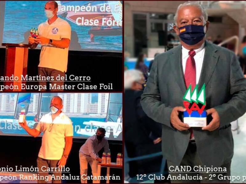 El CAND Chipiona reconocido por partida triple en la Gala de la Vela Andaluza