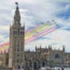 La Patrulla Águila sobrevoló este miércoles de Feria de Sevilla