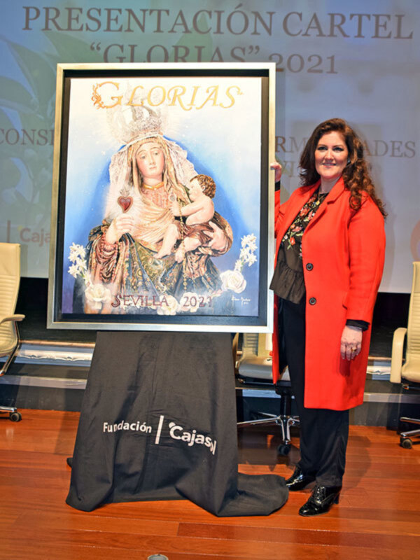 Elena Montero Torrejón presentó la obra pictórica de las Gloria Sevillanas 2021