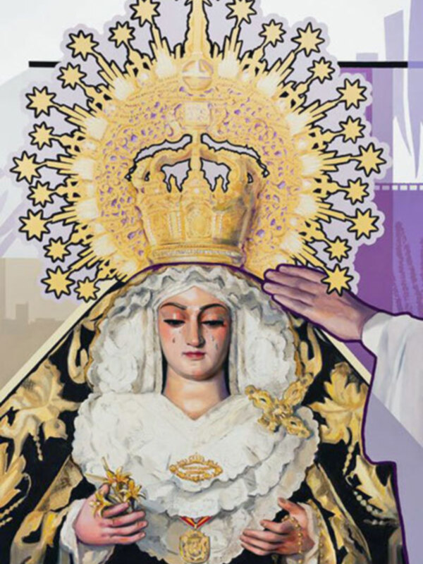   Cartel conmemorativo del XXV Aniversario de la Coronación Canónica de Nuestra Señora de los Dolores en su Soledad.