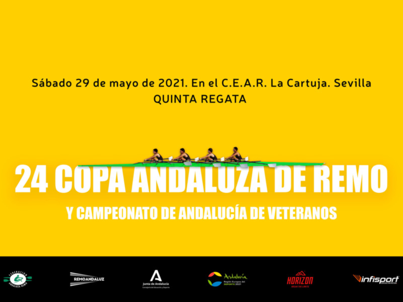 Quinta regata de la Copa de Andalucía de remo en banco móvil y Campeonato de Andalucía de veteranos