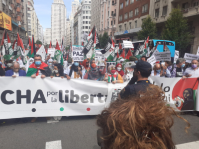 Marcha por la Libertad del Pueblo Saharaui. Etapa Final .-   Campo del Moro- Plaza de España- Puerta del Sol 19 de Junio