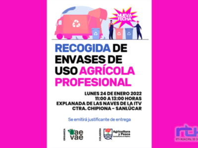 El Ayuntamiento de Chipiona realizará una recogida de envases de uso agrícola profesional el lunes 24 de enero