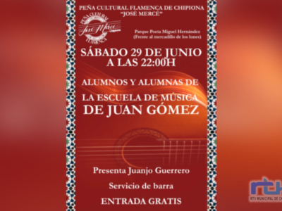 La Peña Flamenca José Mercé ofrece este sábado el fin de curso del alumnado de la academia de guitarra de Juan Gómez
