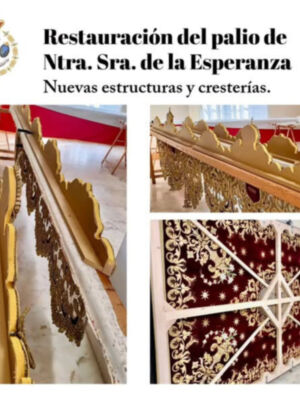 La Hermandad de Jesús de Alcalá del Río,culmina la restauración del techo de palio de la Virgen de la Esperanza