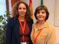 La presidenta y la vicepresidenta de ASANEC en el Parlamento de Andalucía.